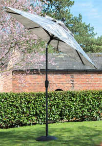 Norfolk Leisure Elizabeth Garden Parasol Umbrella Crank & Tilt Round Various Sizes - Clara Shade Sails - Norfolk Leisure - Small 2.2m - Light Grey - 