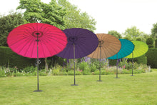 Norfolk Leisure Geisha Style Garden Parasol Umbrellas - 2.7m Crank Handle and Tilt - Taupe, Purple Outdoor Garden - Clara Shade Sails - Norfolk Leisure - Purple - 