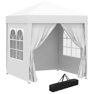 Outsunny 2m x 2m Pop Up Gazebo - Black, Grey, White, Blue, Green or Brown - Clara Shade Sails - Outsunny - White - 