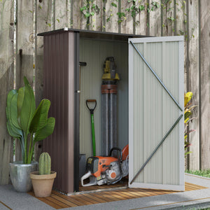 Outsunny 5ft x 3ft Metal Garden Shed - Dark Grey, Green or Brown - Clara Shade Sails - Outsunny - Emerald Green - 