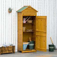 Outsunny Wooden 2 Door Garden Shed - Natural Wood or Grey - Clara Shade Sails - Outsunny - Natural Wood - 