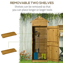 Outsunny Wooden 2 Door Garden Shed - Natural Wood or Grey - Clara Shade Sails - Outsunny - Natural Wood - 