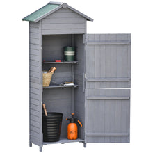 Outsunny Wooden 2 Door Garden Shed - Natural Wood or Grey - Clara Shade Sails - Outsunny - Grey - 