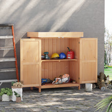 Outsunny Wooden Garden Cabinet Shed - Natural Wood or Grey - Clara Shade Sails - Outsunny - Natural Wood - 